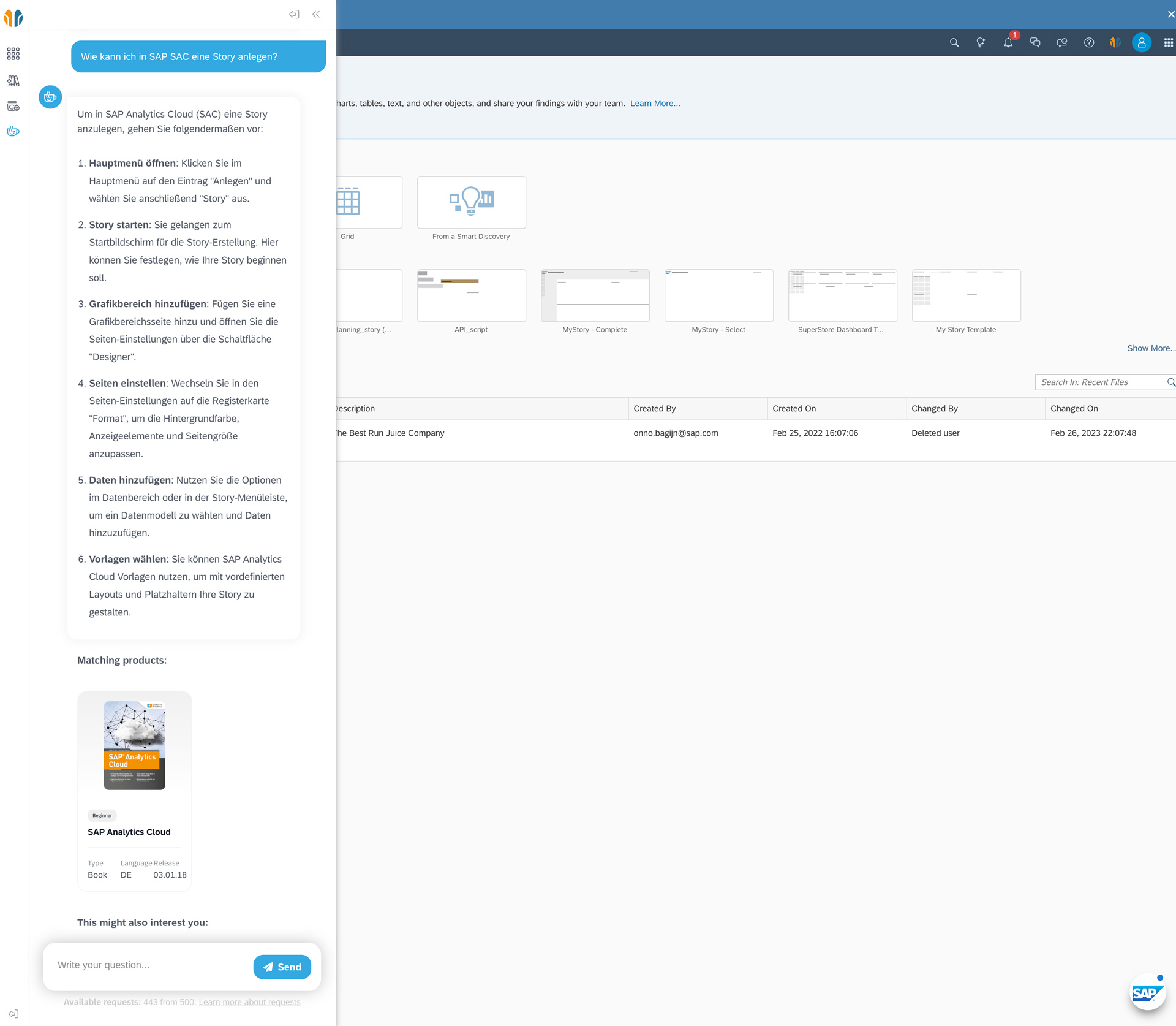 SAP SAC, Business Network and Success Factors
