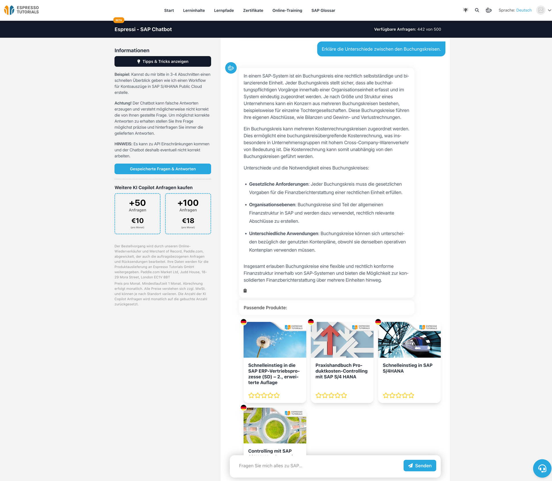 SAP learning platform
